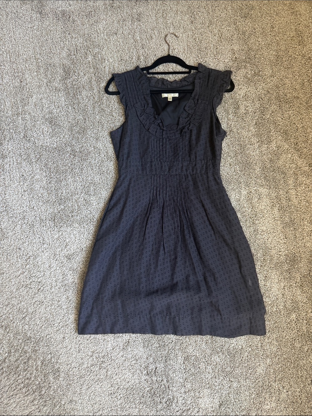 Moulinette Soeurs dark grey Ruffle Eyelet Midi Dress